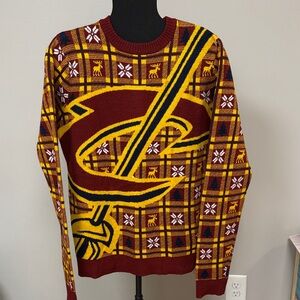 Maroon and Yellow Cleveland Cavaliers Holiday Sweater